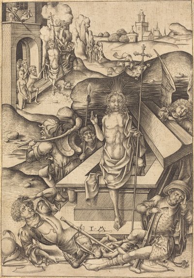 Ylösnousemus, n. 1480. tekijältä Israhel van Meckenem