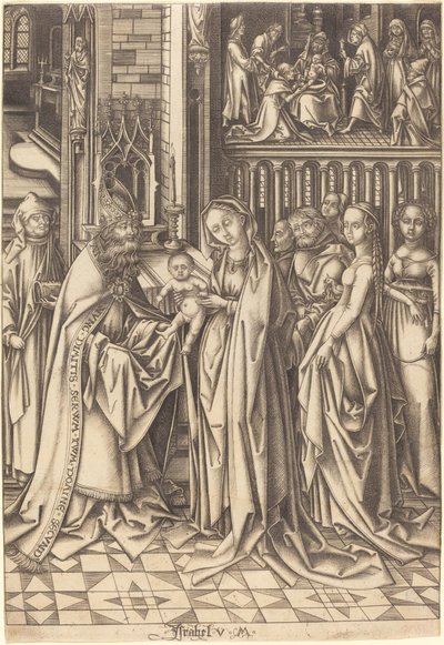 The Presentation in the Temple tekijältä Israhel van Meckenem after Hans Holbein the Elder