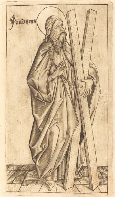 Pyhä Andreas tekijältä Israhel van Meckenem after Master E.S.
