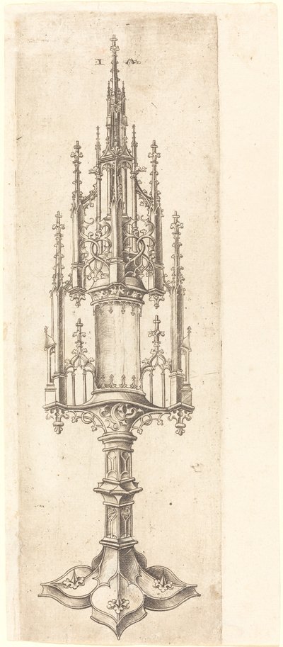 Goottilainen monstrance tekijältä Israhel van Meckenem after Master W with the Key