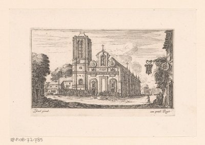 Näkymä Notre-Dame-des-Vertusille Notre Dame des Vertus (otsikko esineessä) Erilaisia ​​näkymiä kirkoista, linnoista ja kaupungeista (sarjan nimi) tekijältä Israël Silvestre
