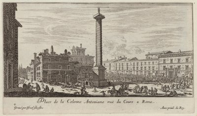 Place de la Colonne Antoniane rue du Cours Roomassa tekijältä Israël Silvestre