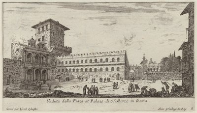 Näkymä Piazzalle ja Palazzo di Sanille. Marco Roomassa tekijältä Israël Silvestre