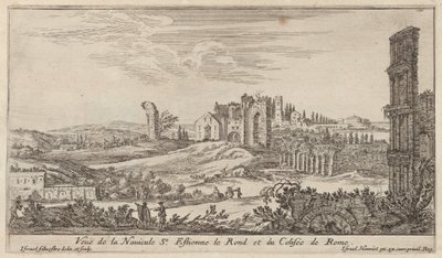 Näkymä Navicule St. Estienne le Rondille ja Colosseumille Roomassa tekijältä Israël Silvestre