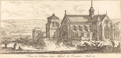 Näkymä Saint Michel de Tonnerren luostarille tekijältä Israël Silvestre