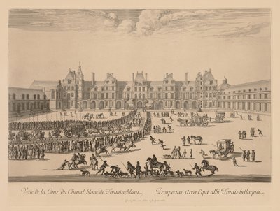 Näkymä Cour du Cheval-Blancille Fontainebleaussa, 1667. tekijältä Israël Silvestre