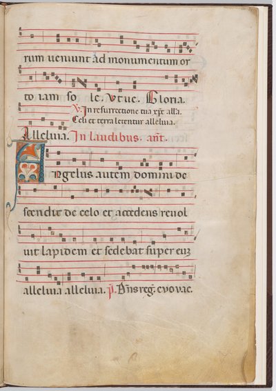 Lehti 3 antifonaalisesta fragmentista tekijältä Italian 13th Century