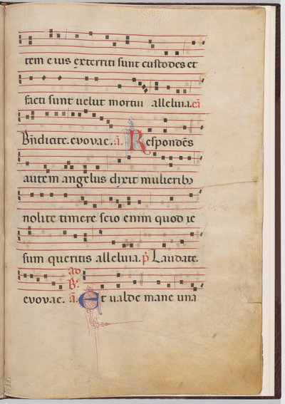 Lehti 4 antifonaalisesta fragmentista tekijältä Italian 13th Century