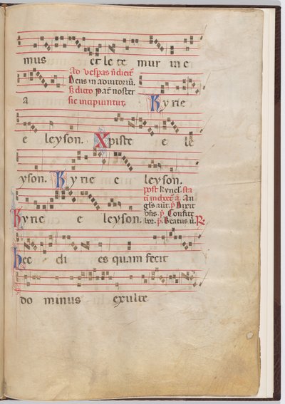 Lehti 5 antifonaalisesta fragmentista tekijältä Italian 13th Century