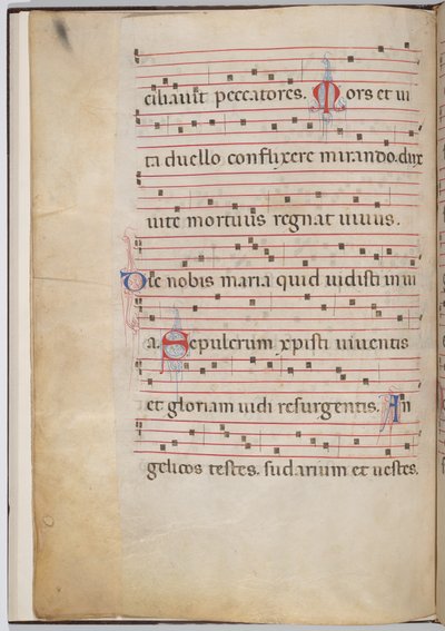 Lehti 6 antifonaalisesta fragmentista (käänteinen) tekijältä Italian 13th Century