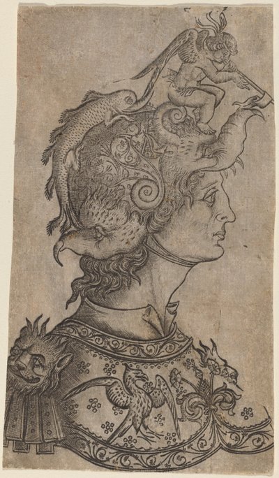 Mies upeassa kypärässä tekijältä Italian 15th Century