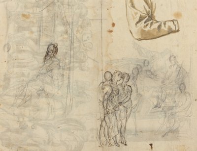 Kopio Paolo Veronesen piirin historiallisen maalauksen jälkeen [recto] tekijältä Italian 16th Century