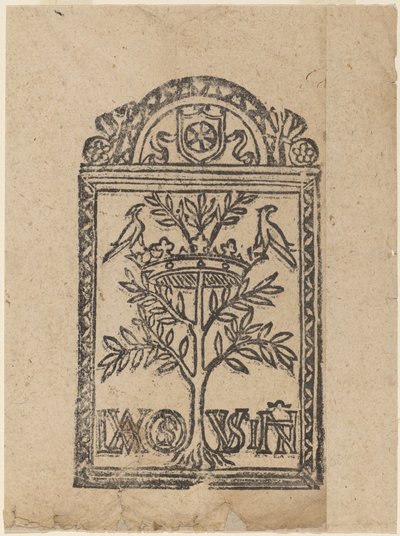 Puu, jossa on kruunu ja kaksi lintua tekijältä Italian 16th Century