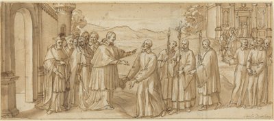 San Carlo Borromeon ja San Filippo Nerin tapaaminen tekijältä Italian 17th Century