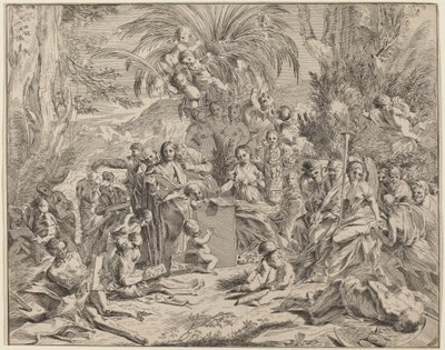 Maalauksen allegoria tekijältä Italian 17th Century, after Pietro Testa