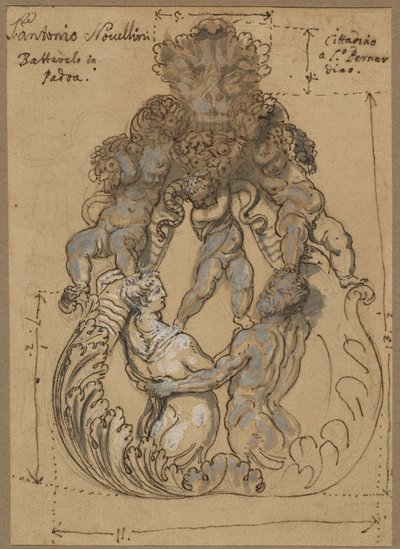 Door Knocker Tritonin, Nereidin ja Puttin kanssa tekijältä Italian 17th or 18th Century