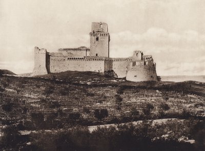 Assisi: La Rocca, 1300-luku (b/w kuva) tekijältä Italian Photographer