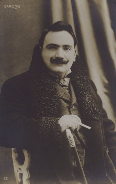 Enrico Caruso, italialainen oopperalaulaja (m/w kuva) tekijältä Italian Photographer