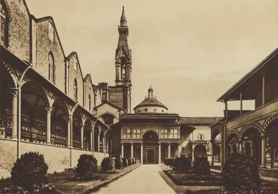 Firenze / Firenze: S Crocen kirkko, luostari (valkoinen kuva) tekijältä Italian Photographer