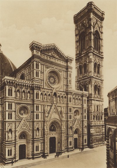 Firenze / Firenze: Katedraalin julkisivu, Arch De Fabris ja del Moro (valkoinen kuva) tekijältä Italian Photographer
