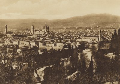 Firenze / Firenze: Firenzen panoraama nähtynä S Miniato al Montesta (valkoinen kuva) tekijältä Italian Photographer