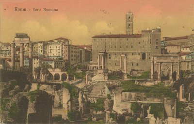 Forum Romanum, Rooma. Postikortti lähetetty 1913 tekijältä Italian Photographer
