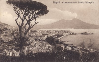 Napoli - Napoli, panoraama Vergiliuksen haudalta (s/w valokuva) tekijältä Italian Photographer