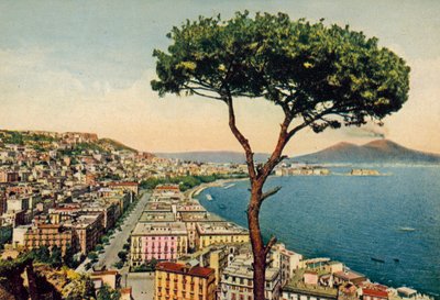 Napoli / Napoli: panoraama Vesuviuksen kanssa (värillinen kuva) tekijältä Italian Photographer
