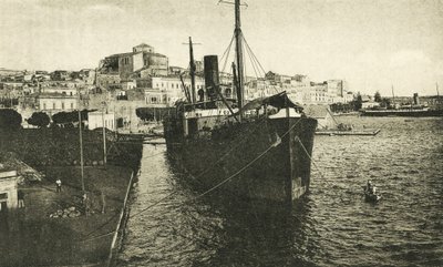 Panoraama satamasta (s/w valokuva) tekijältä Italian Photographer