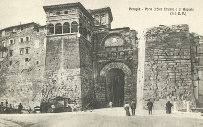 Perugia, Italia, etruskien tai Augustuksen kaupunkiportti tekijältä Italian Photographer