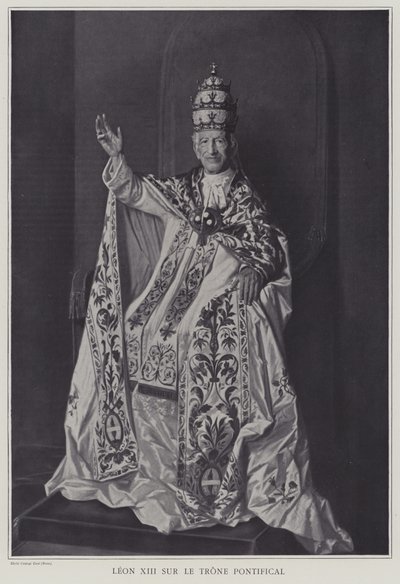 Paavi Leo XIII paavin valtaistuimella (m/w kuva) tekijältä Italian Photographer