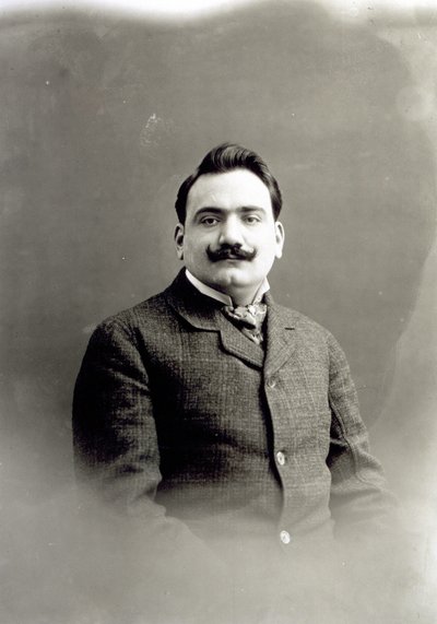 Enrico Caruson muotokuva, n. 1900 tekijältä Italian Photographer