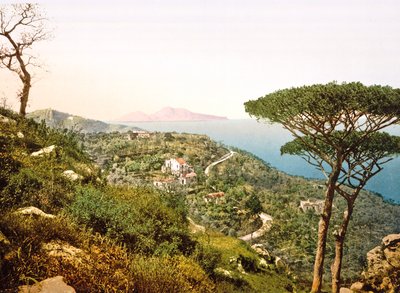 Näkymä Vesuviukselle Napolinlahden yli, 1890-1900 tekijältä Italian Photographer