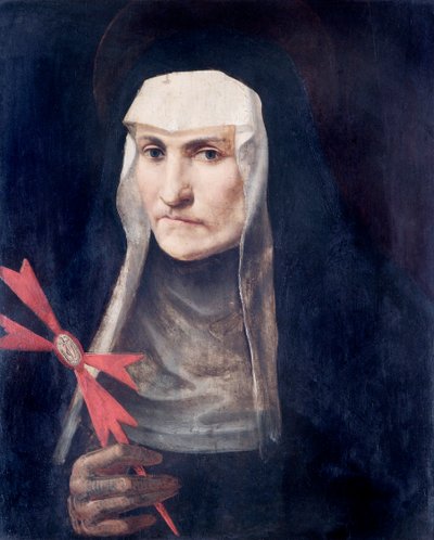Pyhä nunna, n. 1600 (öljy poppelilevylle) tekijältä Italian School