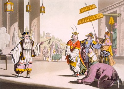 Teatteriesitys ulkoilmassa, noin 1820-30-luvulla tekijältä Italian School