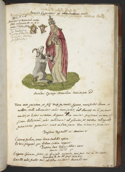 Lisää MS 17432 "Profetiat ja kuvat 15. paavista, kirjoittanut Joachim of Fiore..." (muste ja väri paperille) tekijältä Italian School