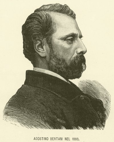 Agostino Bertani vuonna 1860 (kaiverrus) tekijältä Italian School