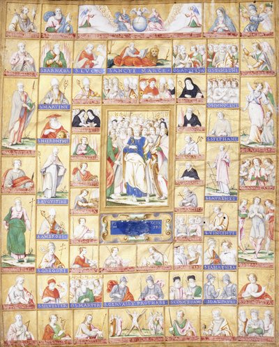 Kaikki pyhät ja Pyhä Pietari keskellä, n. 1560 tekijältä Italian School
