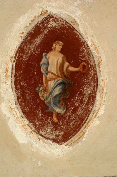 Allegoria runsaudesta, fresko, Ternengo Gromon palatsi (1500-luku), Piazzon keskiaikainen kaupunginosa, Biella, Piemonte, Italia. tekijältä Italian School