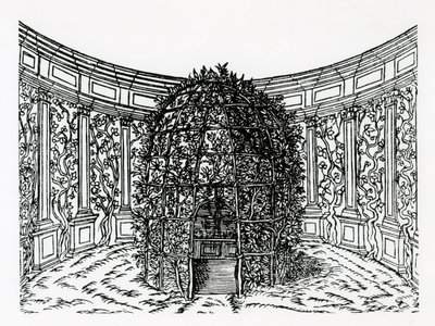An Arbour, Hypnerotomachia Poliphili, Francesco Colonna (n. 1432-1527), julkaistu 1499 tekijältä Italian School