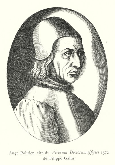 Ange Politien, tohtorimiesten muotokuva, 1572, Filippo Galli (kaiverrus) tekijältä Italian School