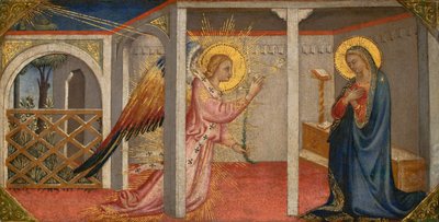Marian ilmestys, Firenze, 1400-luvun alku-puoli (tempera paneelissa) tekijältä Italian School