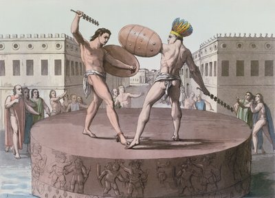 Aztec-soturit taistelussa Cuauhxicallilla, n. 1820 tekijältä Italian School