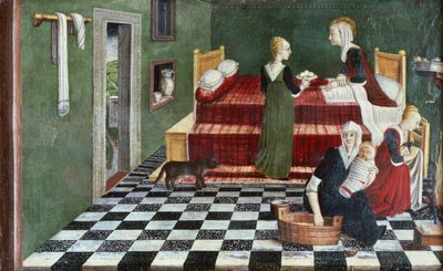Neitsyen syntymä (predellan osasto), Veneto, n. 1480 tekijältä Italian School