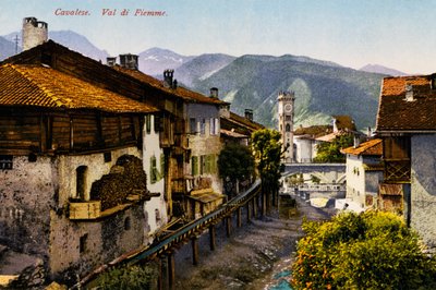 Cavalese, Val di Fiemme, postikortti, Trentino-Alto Adige, Italia, 20. vuosisata tekijältä Italian School