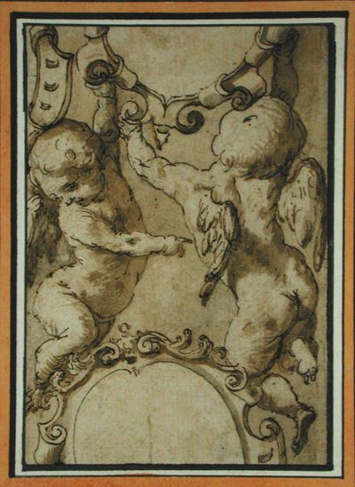 Kerubit, 1600-luvun alku (kynä ja muste ja pesu paperille) tekijältä Italian School