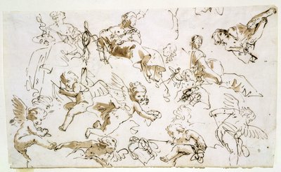 Kerubit, 1700-luvun alku (kynä ja muste ja pese paperille) tekijältä Italian School