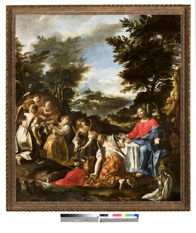 Enkeleiden palvelema Kristus, n. 1650-1700 tekijältä Italian School