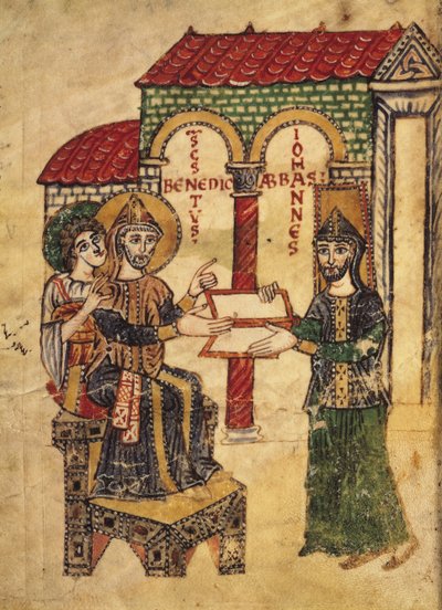 Codex 73 Apotti Johannes tarjoaa käsikirjoituksen Pyhälle Benedictukselle (noin 480–550), apottille ja Montecassinon perustajalle, kirjoittanut diakoni Paul, italia, 915, St. Benin luostarisääntöjen kommentista tekijältä Italian School