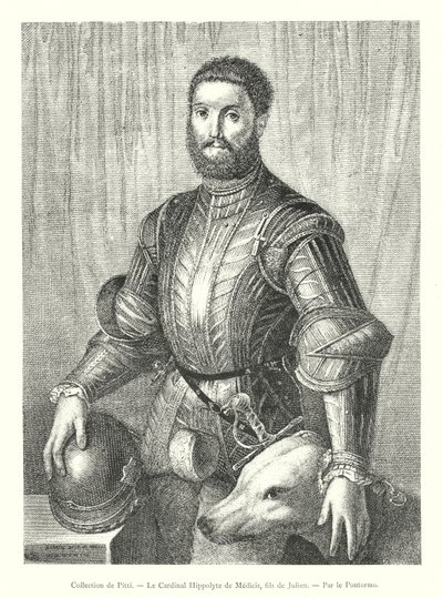 Kokoelma Pitti, kardinaali Hippolyte de Medici, Julienin poika, Pontormo (kaiverrus) tekijältä Italian School